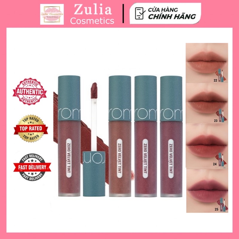 [NEW][MÀU 22-25] Son Kem Lỳ Romand Zero Velvet Tint 2021 Vintage