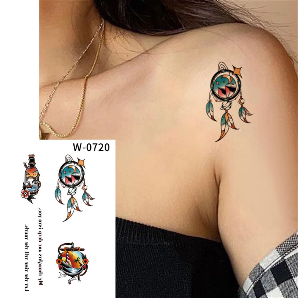 Hình Xăm Dán Tạm Thời Chống Nước Lâu Trôi Họa Tiết Hoa Và Bướm Hoạt Hình Vui Nhộn Cho Nam Nữ