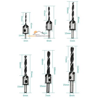 Bộ 7 mũi khoan gỗ doa lỗ vít