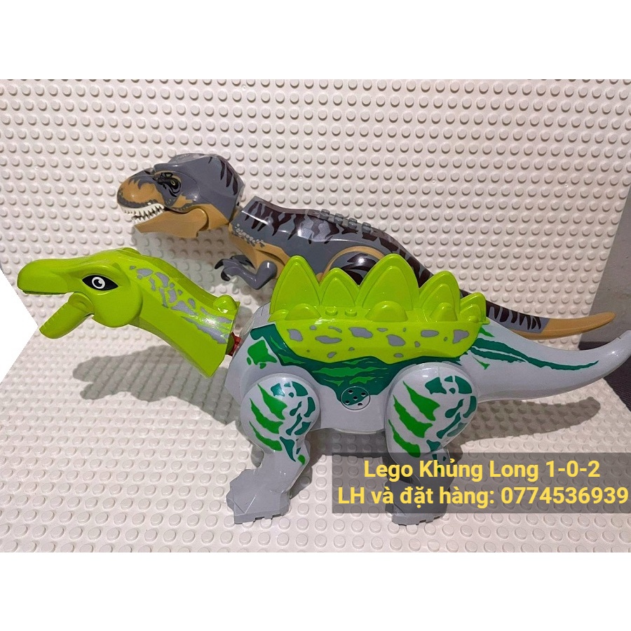 Đồ Chơi Khủng Long Gai 2021 CÓ TIẾNG GẦM Phiên Bản Màu Xanh Lá Jurassic World Hãng Lele