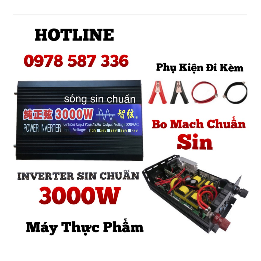 BỘ ĐỔI NGUỒN 12V SANG 220V SIN CHUẨN