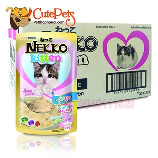 [Hộp 12 gói] Pate mèo con Nekko Kitten 70g dành cho mèo từ 1-12 tháng tuổi - Cutepets