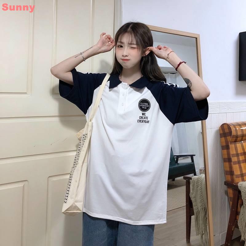 Áo polo Ngắn Tay Dáng Rộng Thêu Họa Tiết Phong Cách Hàn Quốc Mới 2020 Cho Nữ | BigBuy360 - bigbuy360.vn
