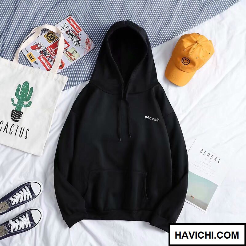 Áo khoác Hoodie nam nữ 𝗙𝗥𝗘𝗘𝗦𝗛𝗜𝗣 Áo khoác Hoodie nam nữ Đen Amazin