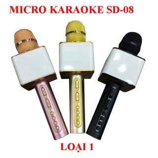 Micro karaoke bluetooth sd-08 loại 1 âm thanh chuẩn, hát hay