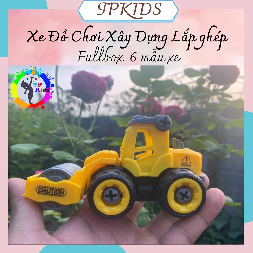 đồ chơi trẻ em xe xây dựng lắp ghép rèn tư duy sáng tạo cho bé, Nhựa ABS an toàn với trẻ em