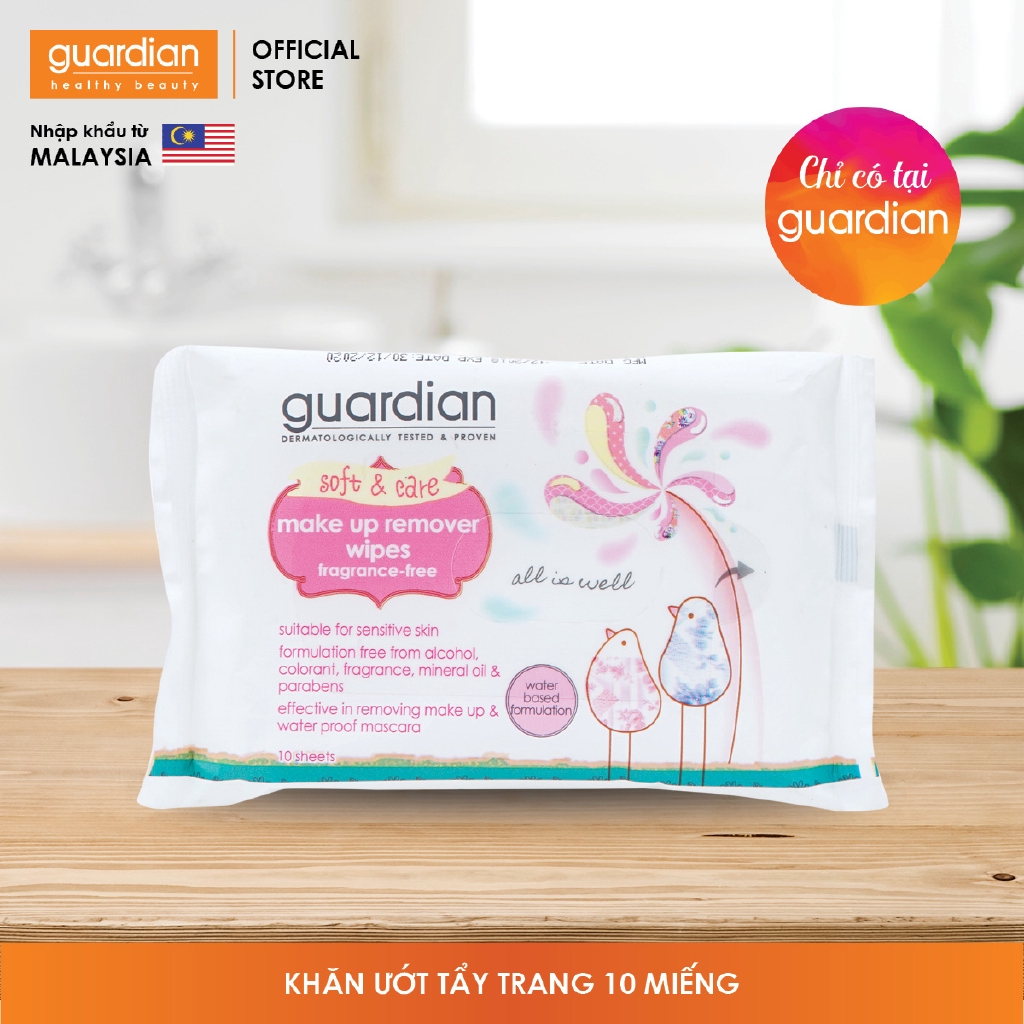 Khăn giấy ướt tẩy trang Guardian không hương (10 miếng) | BigBuy360 - bigbuy360.vn
