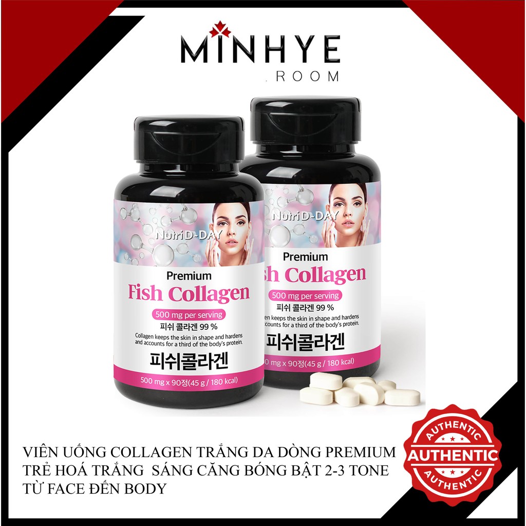 Viên Uống Collagen, Viên Uống Trắng Da Nutri D Day Premium Trẻ Hóa Trắng Sáng Căng Bóng Bật Tone Từ Face Đến Body