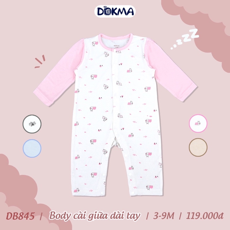 Bộ body dài tay Dokma cho trẻ sơ sinh