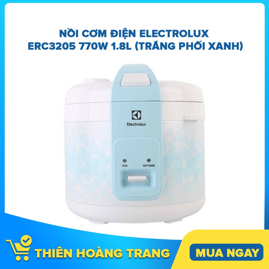 [HCM] ERC3205 - Nồi cơm điện Electrolux ERC3205 770W 1.8L (Trắng phối xanh)