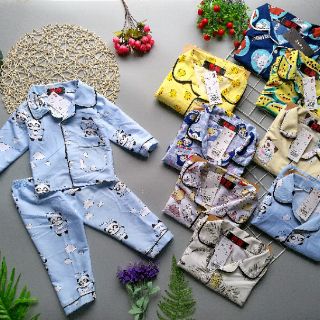 Pizama yukata thô lụa cho bé trai bé gái
