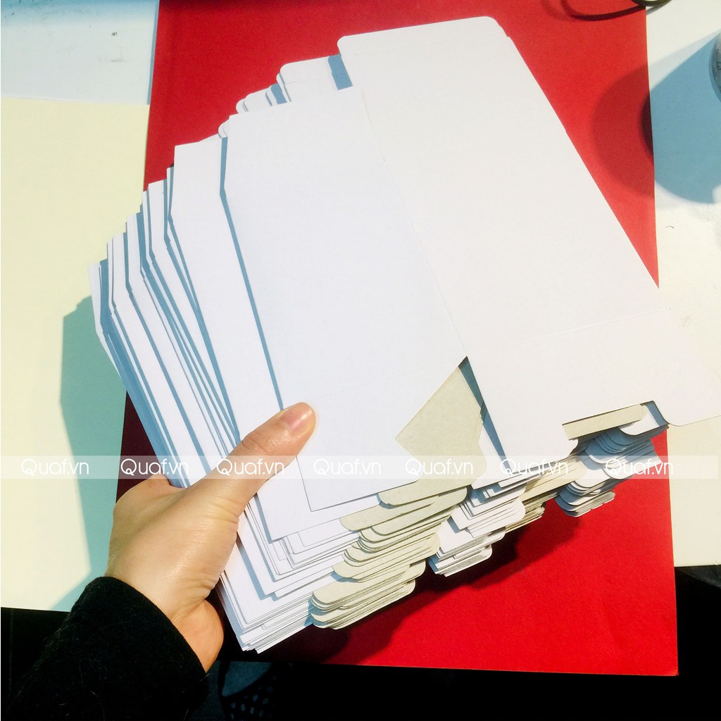 [8.5x10x12.5cm] Combo x50c hộp bìa duplex màu trắng đựng hàng - 250 G/M2