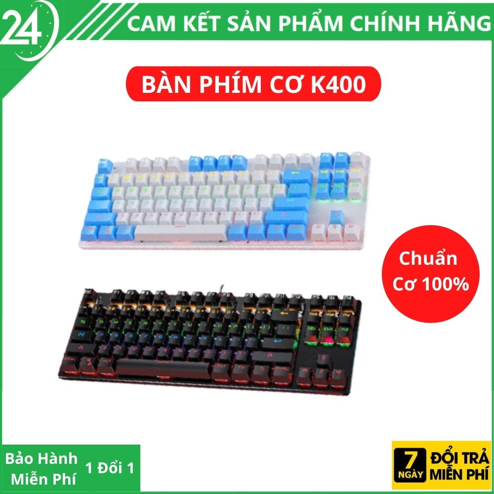 Bàn Phím Cơ Gaming K400 Led siêu đẹp - 10 Chế Độ Khác Nhau- Máy Tính PC - Laptop- Chuyên Game - Lỗi 1 đổi 1