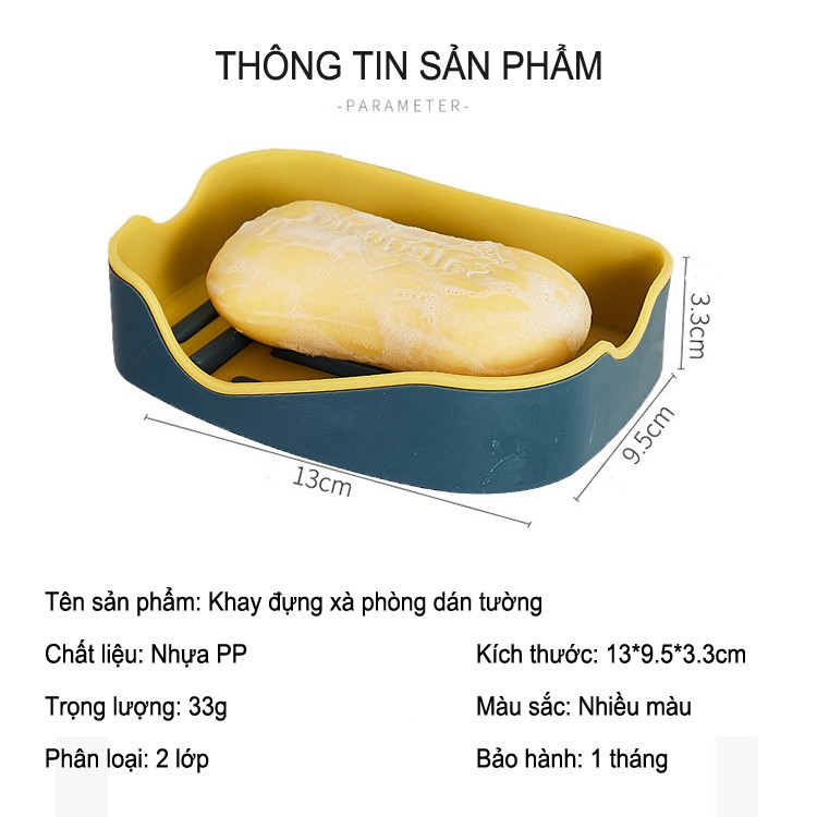 Khay đựng xà bông 2 lớp dán tường tiện lợi