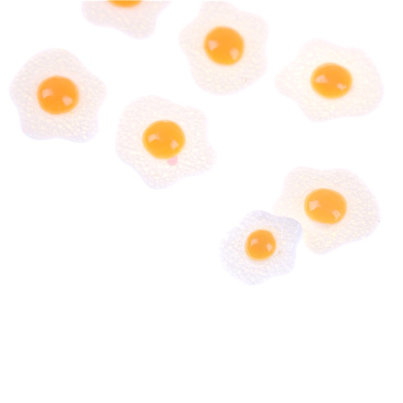 Set 10 Trứng Chiên Mini Tỉ Lệ 1: 12 Dùng Để Trang Trí Nhà Búp Bê