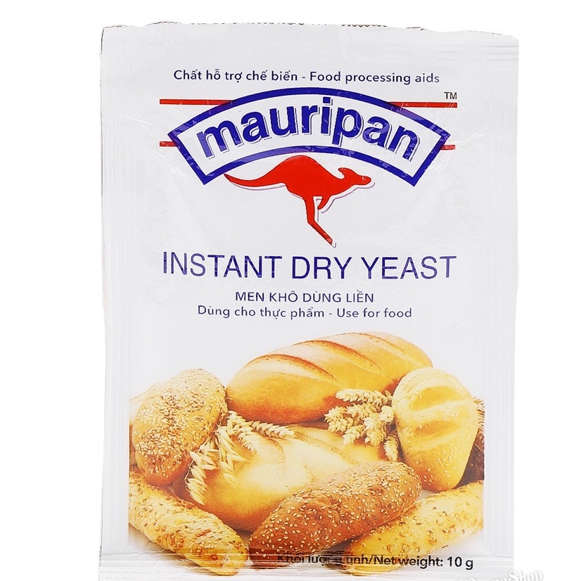 Men nở, men khô lạt Mauripan hộp 5 gói , 1gói 10g làm bánh mỳ, bánh bao, pizza