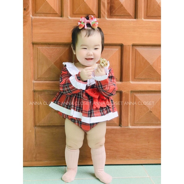 Body caro dài tay đỏ