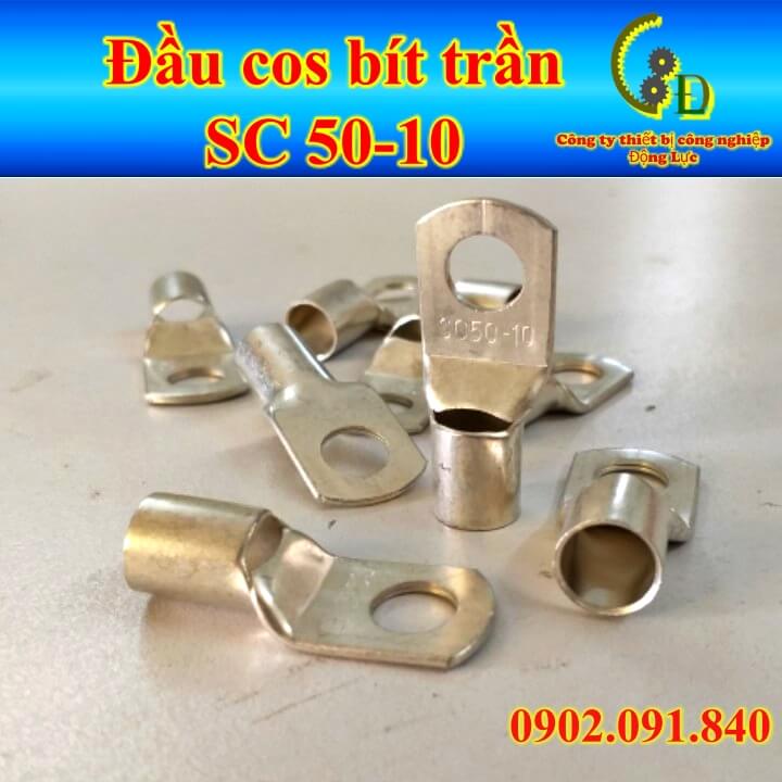 Đầu cos dây điện bít SC 50-8-10, đầu cốt đồng bấm dây điện 50mm2, cosse  nối bình acquy, dây hàn