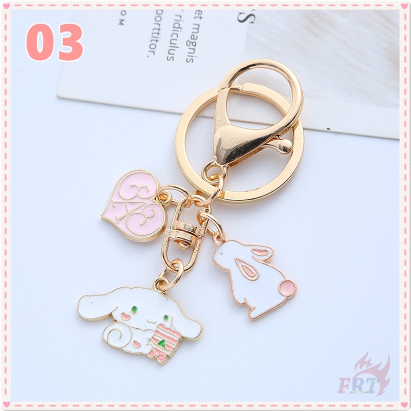 Móc khóa trang trí túi xác hình thỏ hoa đào 5 kiểu tùy chọn dễ thương