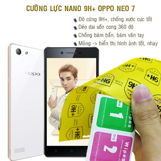 Kính cường lực dẻo nano Oppo Neo 7