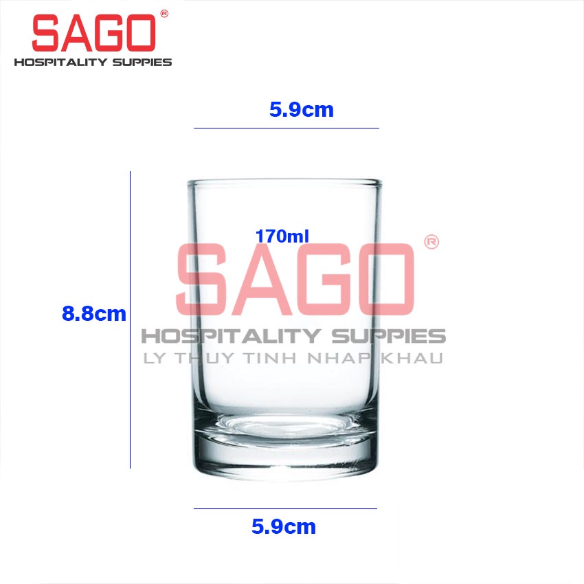 Ly Thủy Tinh Union Lùn Pha Phin Cafe 170ml , Nhập Khẩu Thái Lan