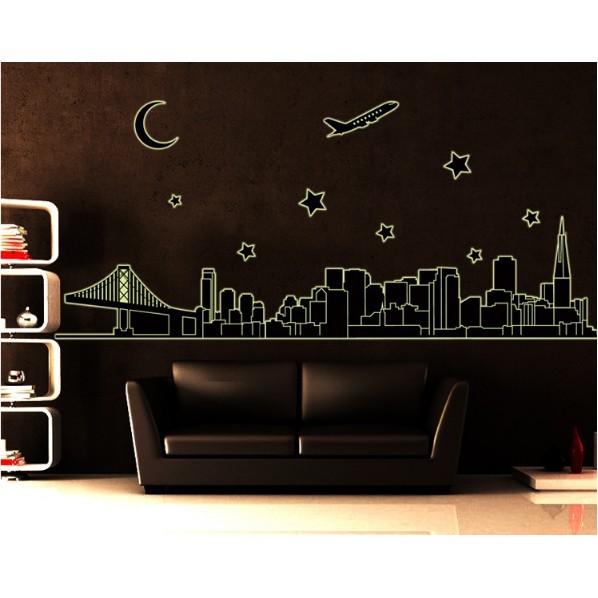 Decal trang trí Thành Phố Trăng Sao - Dạ Quang