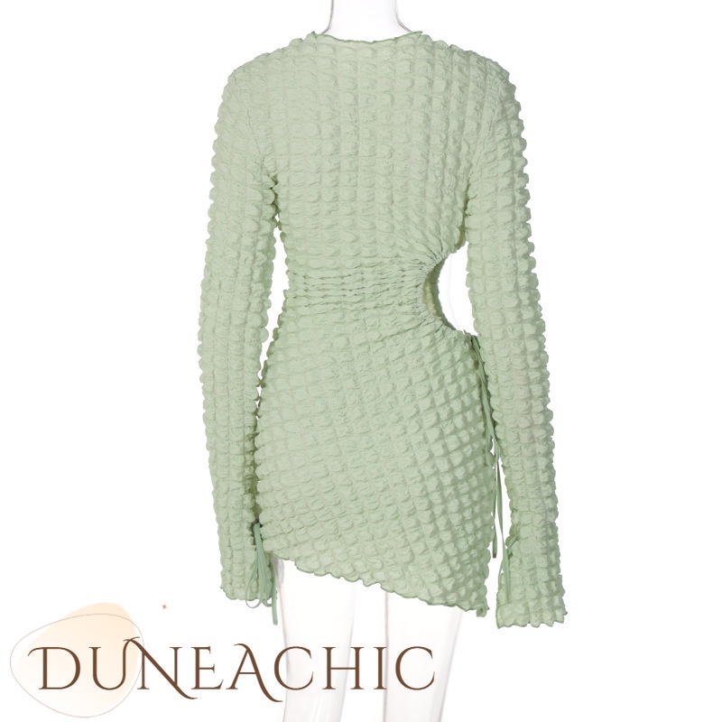 DUNEA Đầm tay dài cổ tròn thời trang dành cho nữ