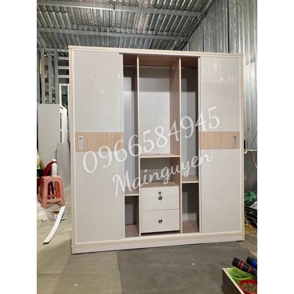 Tủ nhựa đài loan 4 cánh lùa 1m8x1m6 FREESHIP HCM 15km