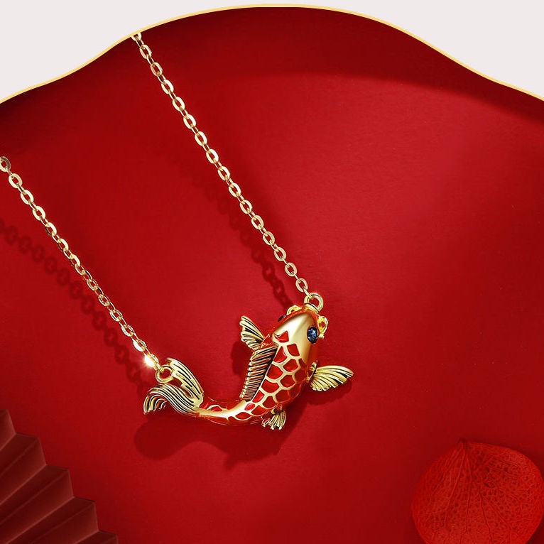 Dây Chuyền Mặt Cá Koi Đỏ May Mắn