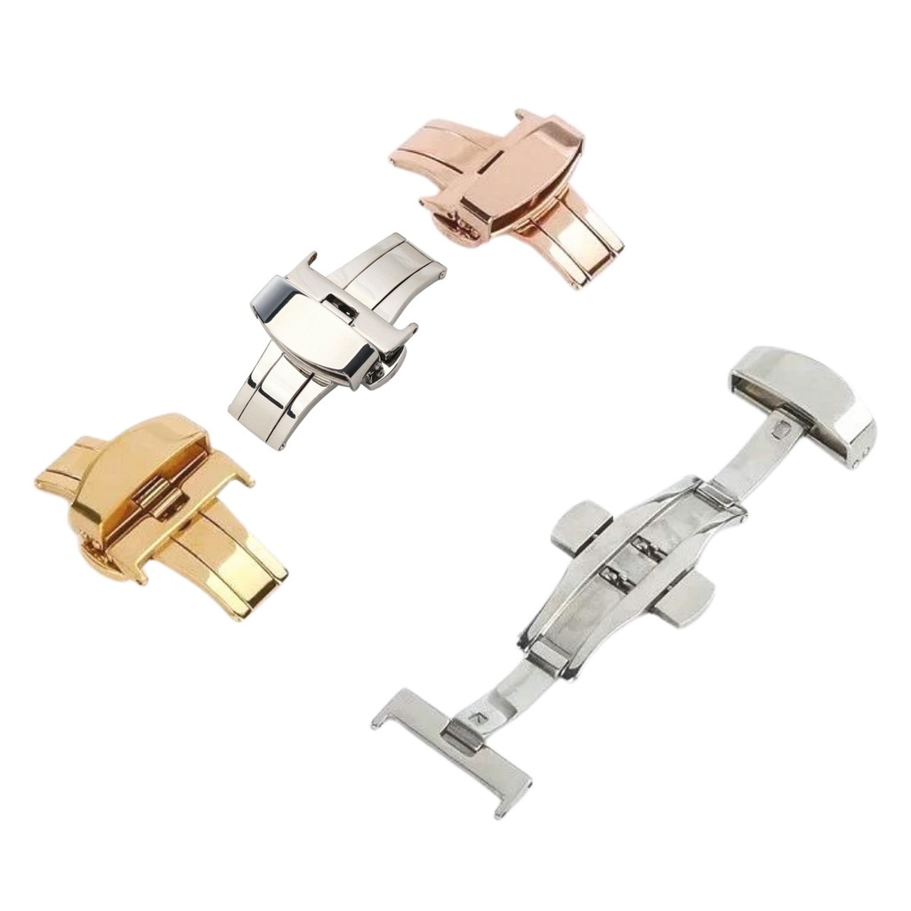 Khóa bướm dây da đồng hồ - Đủ size - 3 màu cơ bản Trắng Vàng chanh Vàng hồng