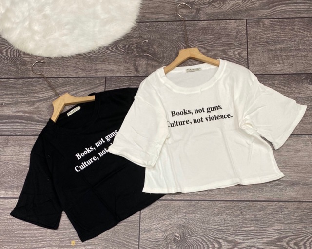 [Mã FAMAYWA giảm 10K đơn 50K] Áo thun giấy croptop TRẮNG IN CHỮ tay ngắn | BigBuy360 - bigbuy360.vn