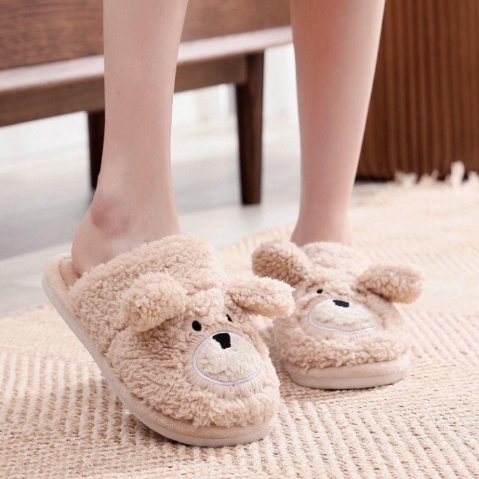 Dép bông mặt cừuFREESHIPDép đi trong nhà nam nữ mùa đông đế cao su chống trơn trượt