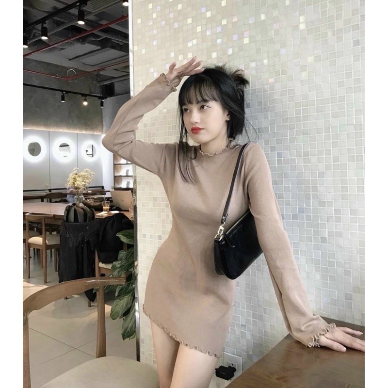 ĐẦM BODY NUDE TAY LOE