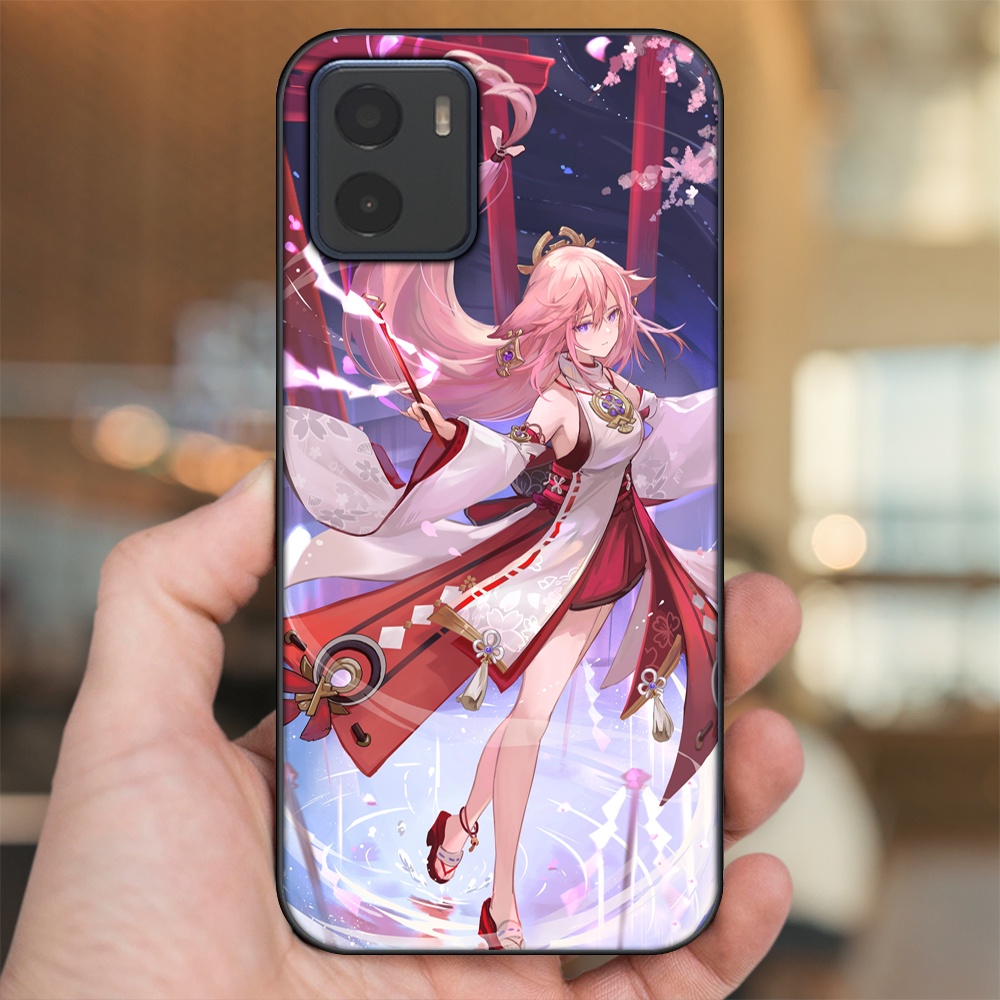 Ốp lưng Vivo Y15s, Y15a viền đen in hình Yae Miko Genshin Impact