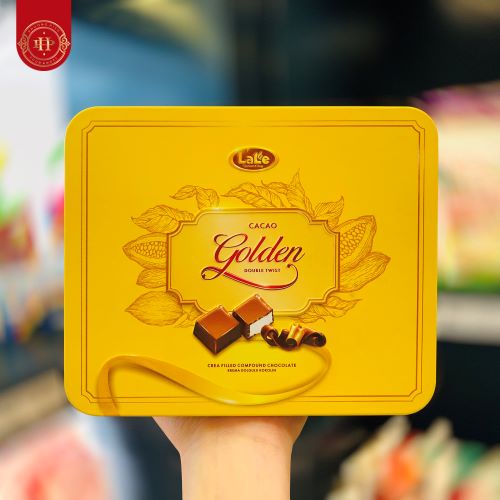 Socola hỗn hợp Cacao golden Double Twist hiệu Lale 200g Hộp sắt