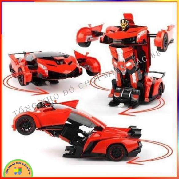Xe ô tô đồ chơi biến hình thành rô bốt điều khiển từ xa hàng loại 1 có kèm sạc pin TKMB68