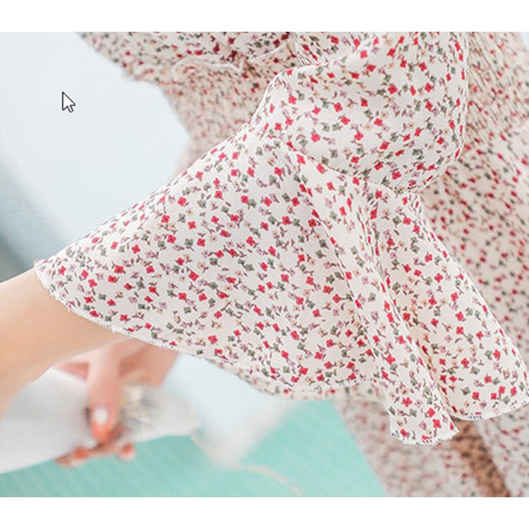 D593803 - Đầm xòe hoa nhí hàng nhập