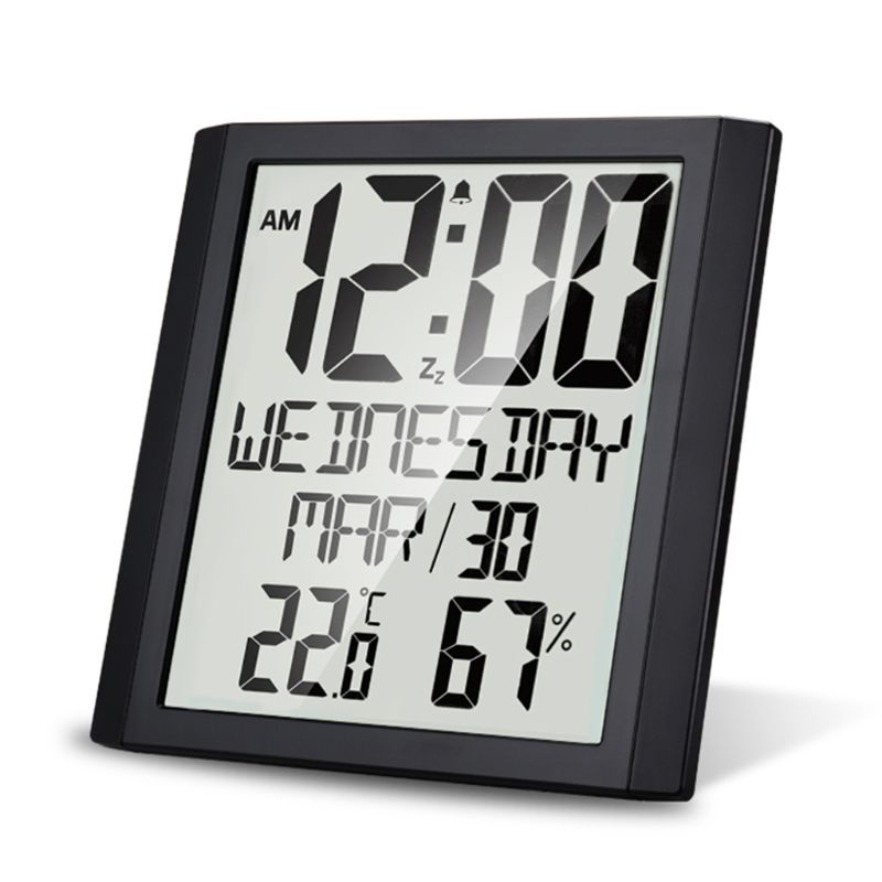 Pcf * Đồng Hồ Kỹ Thuật Số Để Bàn Kỹ Thuật Số Siêu Lớn Có Lịch Và Đo Độ Ẩm Trong