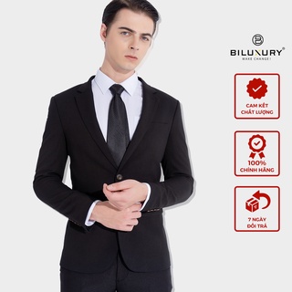 Áo vest nam blazer Biluxury form slimfit đứng dáng cao cấp màu đen