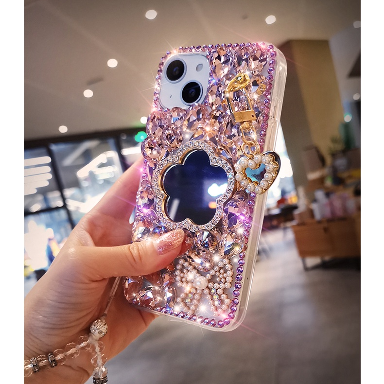 Ốp Điện Thoại Đính Đá Lấp Lánh Có Dây Đeo Cho Xiaomi Redmi Note 11 Pro 11s 10 10s 9s 9 8 4G 9A 9C 9T POCO X3