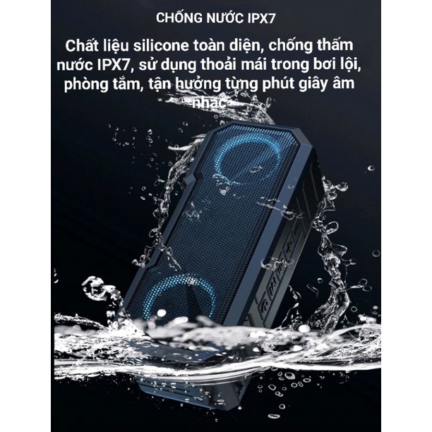 Loa Bluetooth X8 Không Dây Siêu Trầm Âm Thanh Vòm 360° Chống Nước IPX7 Nghe Nhạc 12h Kiêm Pin Sạc Dự Phòng 3000 mAh