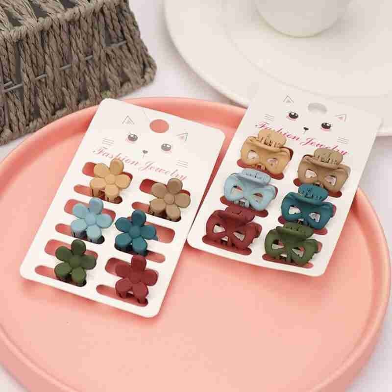Set 6 kẹp tóc càng cua mini bằng nhựa tiện dụng cho nữ