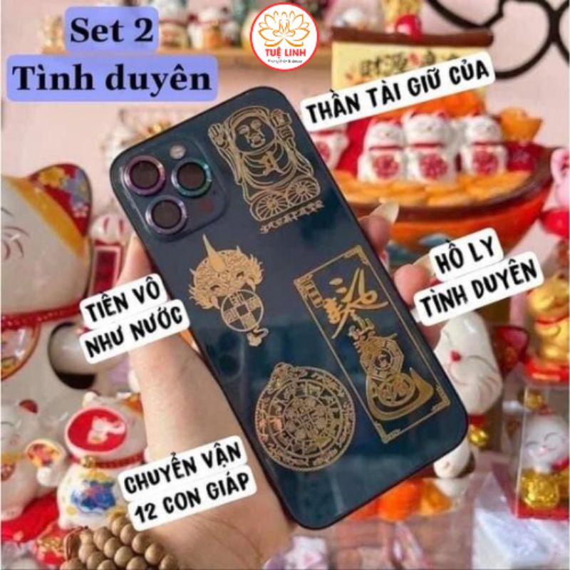 Combo 4 miếng dán Linh Phù Tài Lộc May Mắn (Chuyên Sỉ 2x)