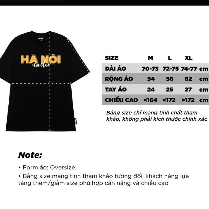 Áo Phông, Thun Tay Lỡ under Hà Nội Áo Phông 100% Cotton Nam Nữ Unisex - In Hình Local Brand Streetwear