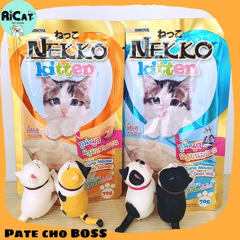 Pate NEKKO Kitten cho Mèo Con Gói 70g Đủ 12 Vị Creamy Gravy Kitten Nhập Khẩu Thái Lan
