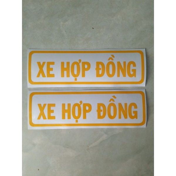 Decal tem dán xe ô tô  chữ " XE HỢP ĐỒNG "