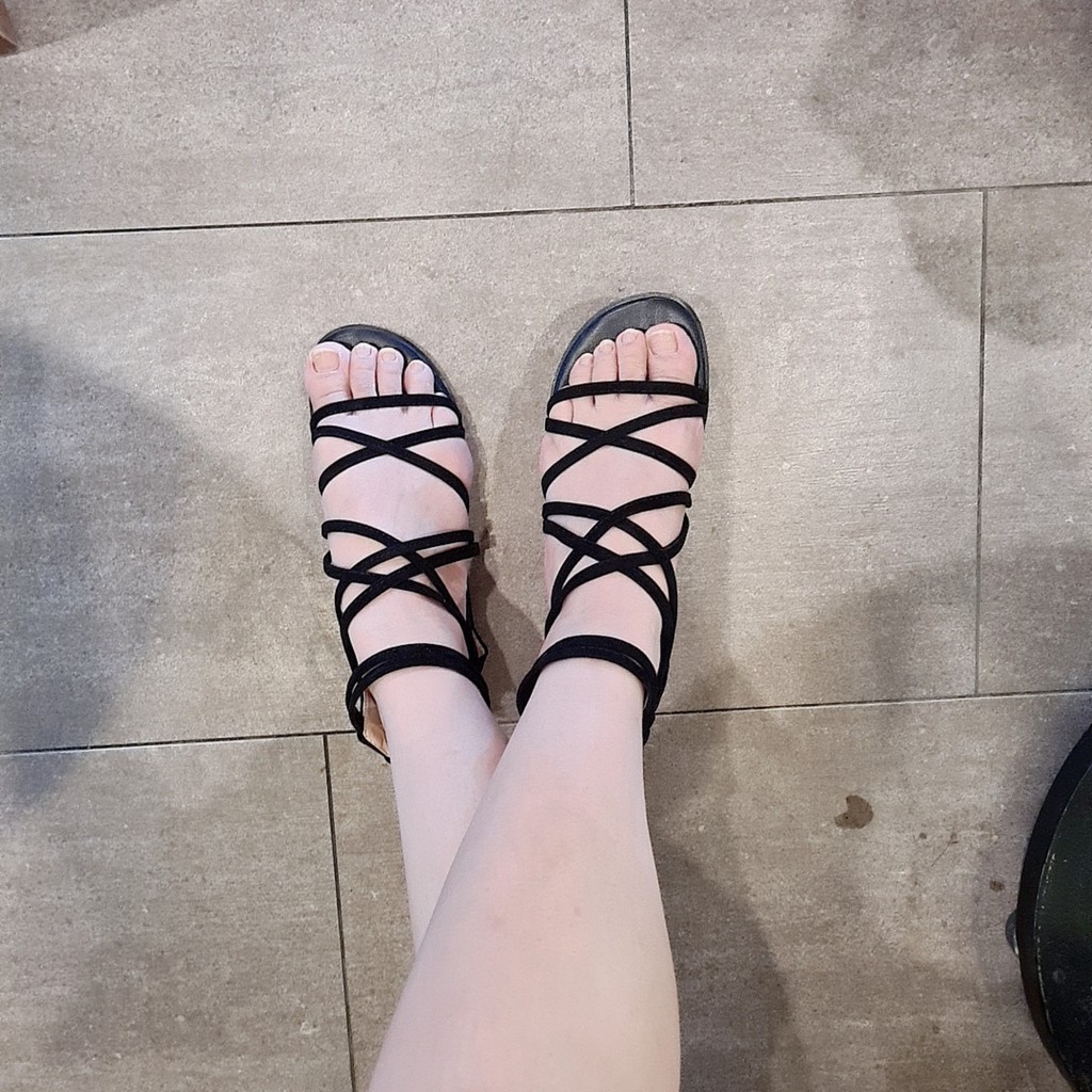 Sandal nữ phiên bản hàn quốc phong cách Harajuku dây kéo sau đi học đi chơi