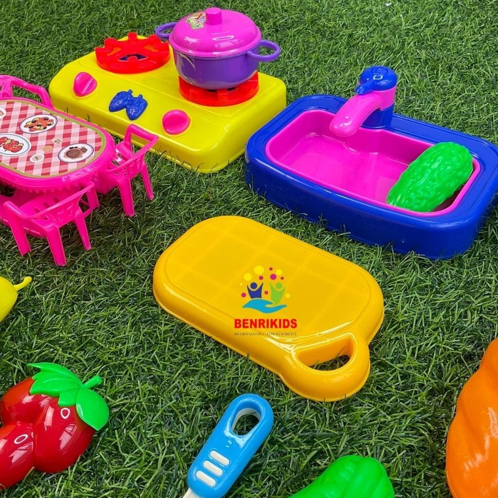 Đồ Chơi Nấu Ăn Mô Phỏng Nhà Bếp Chân Thực Nhiều Chi Tiết Đồ Chơi An Toàn Cho Bé Benrikids