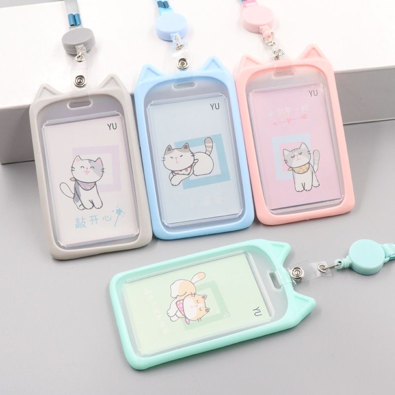 Thẻ Tên TAI THỎ DÂY RÚT Phù Hiệu See You Shop , Dây Đeo Thẻ Học Sinh, Sinh Viên, Nhân Viên Dễ Thương