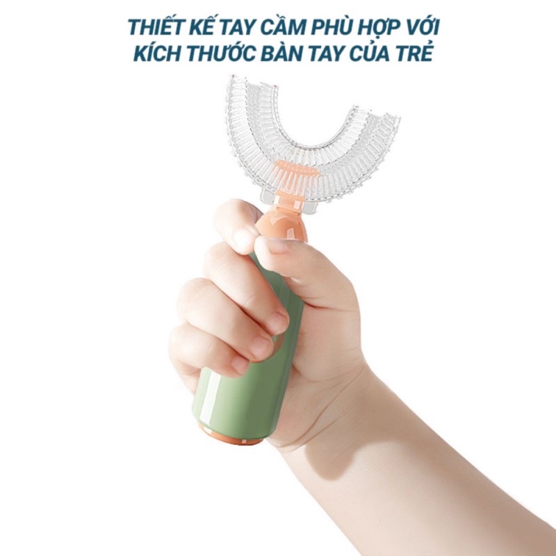 Bàn chải chữ U silicon cho bé từ 1-8 tuổi